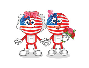 Poster - america wedding cartoon. cartoon mascot vector