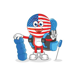 Wall Mural - america go camping mascot. cartoon vector