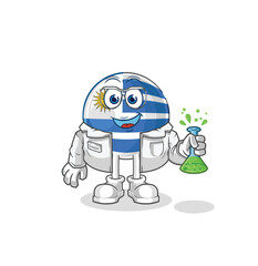 Poster - uruguay scientist character. cartoon mascot vector