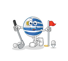 Wall Mural - uruguay playing golf vector. cartoon character