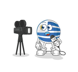 Sticker - uruguay tv reporter cartoon. cartoon mascot vector