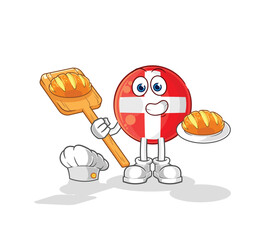 Canvas Print - swiss baker with bread. cartoon mascot vector