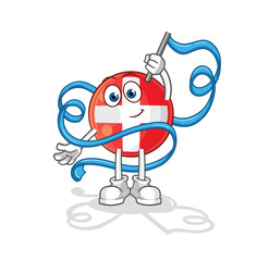 Wall Mural - swiss Rhythmic Gymnastics mascot. cartoon vector