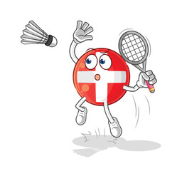 Poster - swiss smash at badminton cartoon. cartoon mascot vector