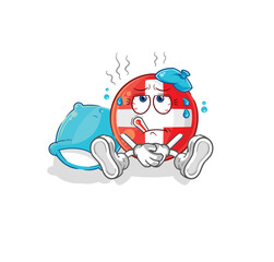 Sticker - swiss sick vector. cartoon character