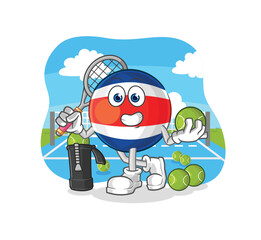 Canvas Print - costa rica plays tennis illustration. character vector