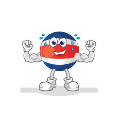 Wall Mural - costa rica muscular cartoon. cartoon mascot vector