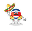 costa rica Mexican culture and flag. cartoon mascot vector