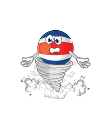 Canvas Print - costa rica in the tornado cartoon character vector