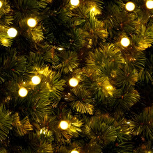 Seamless, Tileable Christmas Lights On A Tree. 