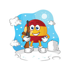 Wall Mural - spain soldier in winter. character mascot vector