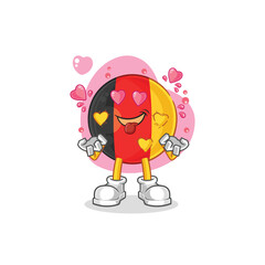 Sticker - belgium fallin love vector. cartoon character