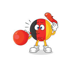 Sticker - belgium pantomime blowing balloon. cartoon mascot vector