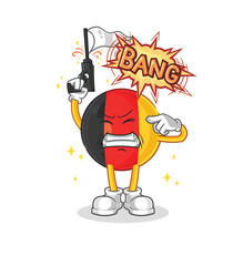 Sticker - belgium warning shot mascot. cartoon vector