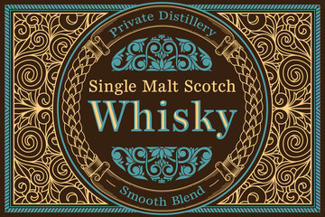 Wall Mural - Scotch whisky - ornate vintage decorative label