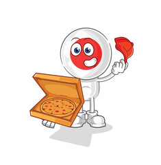 Canvas Print - japan pizza delivery boy vector. cartoon character