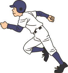 Wall Mural - A baseball player running at full speed