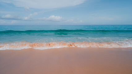 Wall Mural - waves on the beach with sky