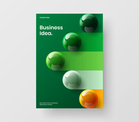 Wall Mural - Bright 3D balls book cover concept. Isolated company identity A4 vector design illustration.