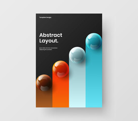 Premium realistic balls corporate identity layout. Fresh booklet A4 vector design illustration.