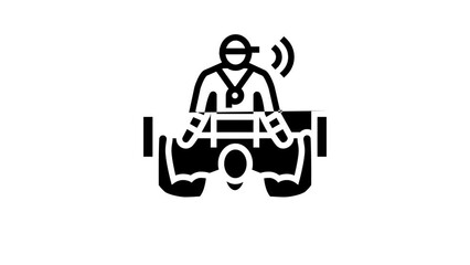 Wall Mural - personal trainer line icon animation