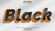 © Toing - Shiny black text style, 3d modern black and orange color editable text effect