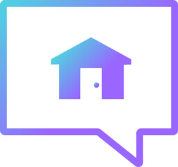 Fototapete - home chat modern gradient icon