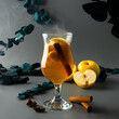 hot mulled wine with apples