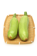 Canvas Print - zucchini courgette isolated on white background 