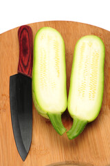 Canvas Print - zucchini courgette isolated on white background 