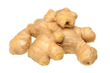 Wall Mural - fresh ginger on a white background