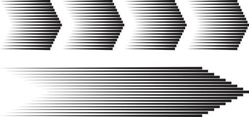 sideways Set . Linear signs collection. Arrow Design .elements for your design.Striped direction. vector illustration