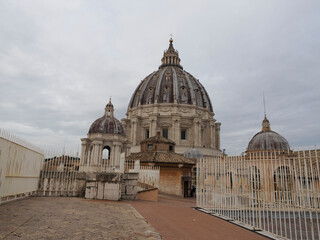 Wall Mural - saint peter basilica rome view from rooftop dome detail