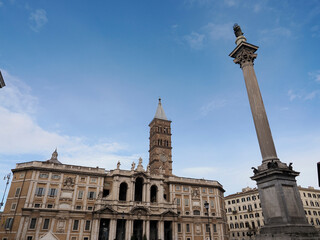 Wall Mural - santa maria maggiore church basilica rome italy view on sunny day