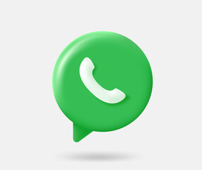Poster - Speech cloud with telephone call sign. 3d vector isolated illustration