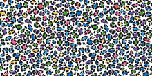 Multicolor Leopard Print Skin Vector Illustration Design.