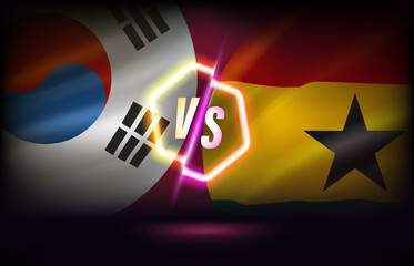 Poster - Korea republic versus Ghana game template. 3d vector illustration