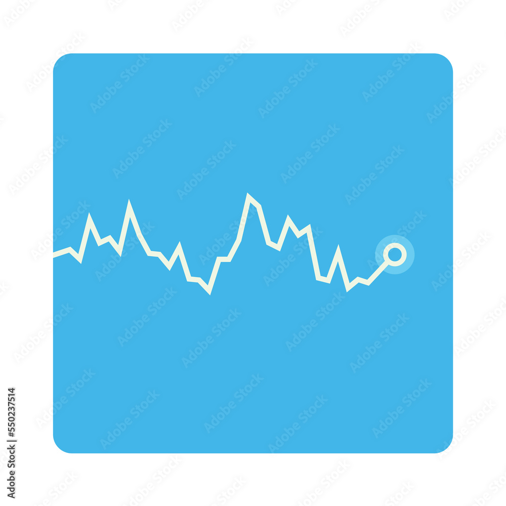 Trade chart vector illustration, desktop with forex trading. Financial