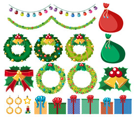 Wall Mural - christmas ornaments isolated set