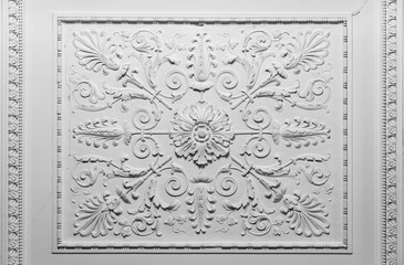 Sticker - White ceiling design in rococo style, classic architecture