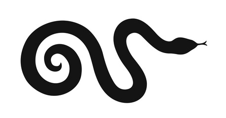 Sticker - Snake Silhouette - Vector Icon