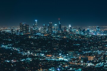 city skyline at night