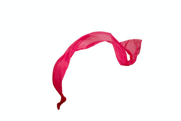 Poster - wavy red silk scarf isolated on white background