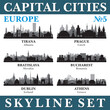 Capital cities skyline set. Europe. Part 5