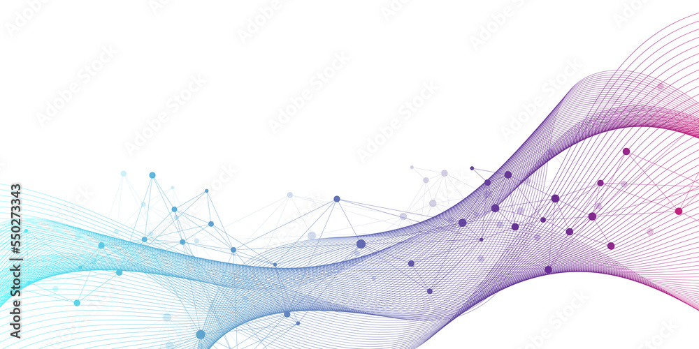 Geometric abstract background with connected lines and dots ...