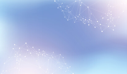 Aufkleber - Digits abstract illustration with connected line and dots, wave flow. Digital neural networks. Network and connection background for your presentation. Graphic polygonal background.