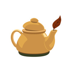 Wall Mural - Teapot vector illustration. Teapot isolated on white background. Hygge autumn concept
