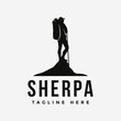 Silhouette Sherpa simple logo design on white background