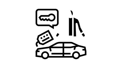 Wall Mural - car detailing specialist line icon animation