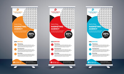 Wall Mural - Creative-Marketing-Roll-up-banner-stand-template-design
